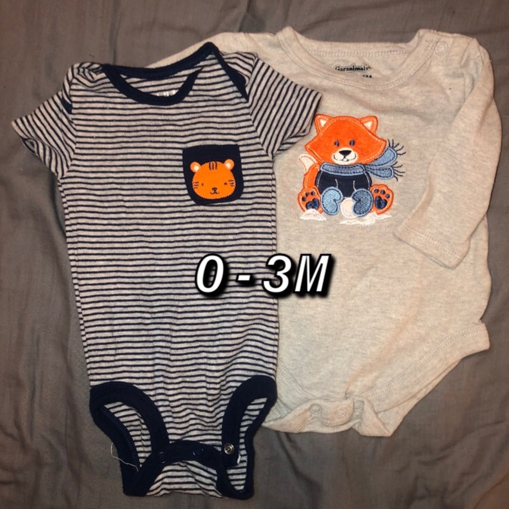 2 0-3M/Newborn Carters & Garanimals Onesies NWOT